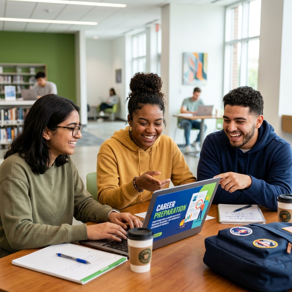 Students studying and preparing together